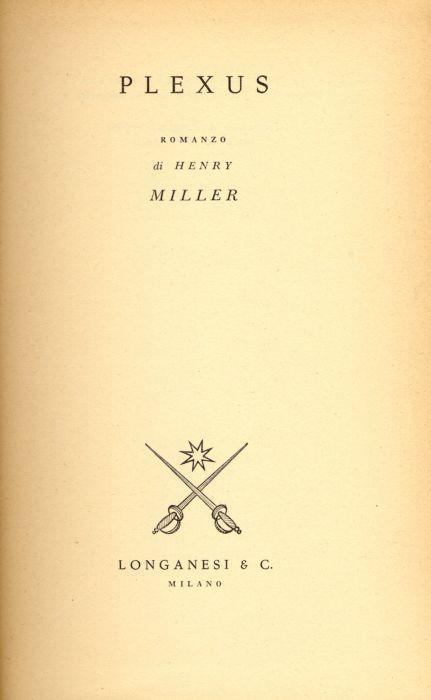 Plexus (1957) - Henry Miller - copertina
