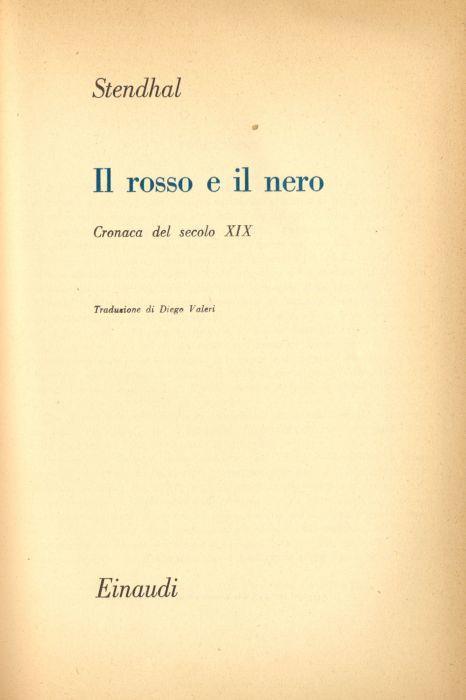 Il rosso e il nero - Stendhal - copertina