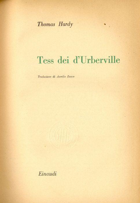 Tess dei d'Urberville - Thomas Hardy - copertina