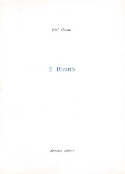 Il baratto - Paul Claudel - copertina