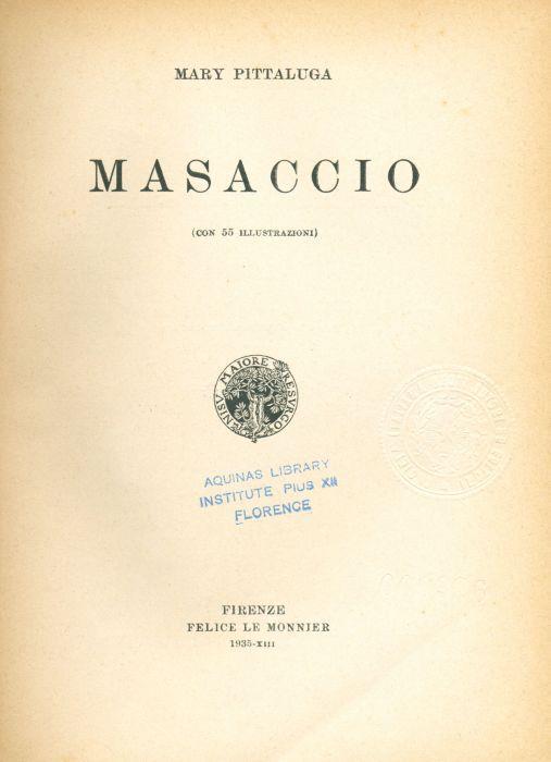 Masaccio - Mary Pittaluga - copertina