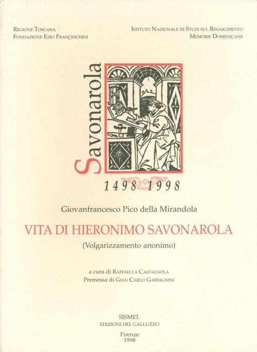 Vita di Hieronimo Savonarola - Gianfrancesco Pico della Mirandola - copertina