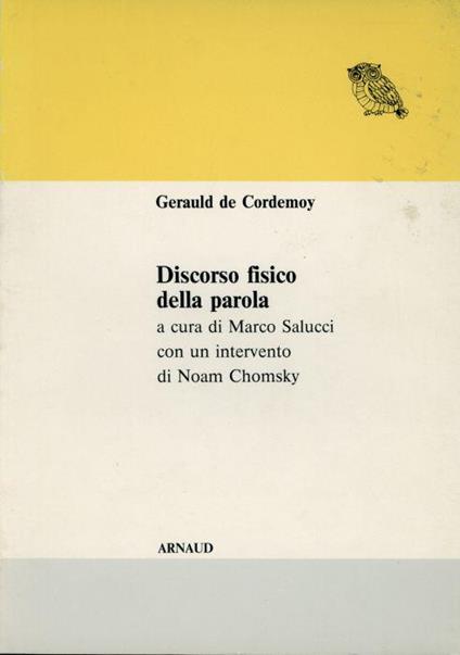 Discorso fisico della parola - Gérauld de Cordemoy - copertina