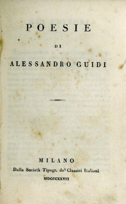 Poesie - Alessandro Guidi - copertina