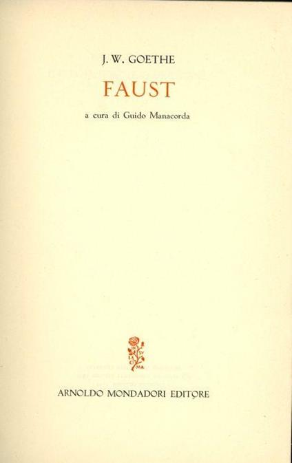 Faust - Johann Wolfgang Goethe - copertina