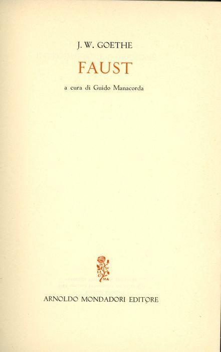 Faust - Johann Wolfgang Goethe - copertina