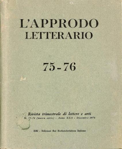 L' approdo letterario 1976 - copertina