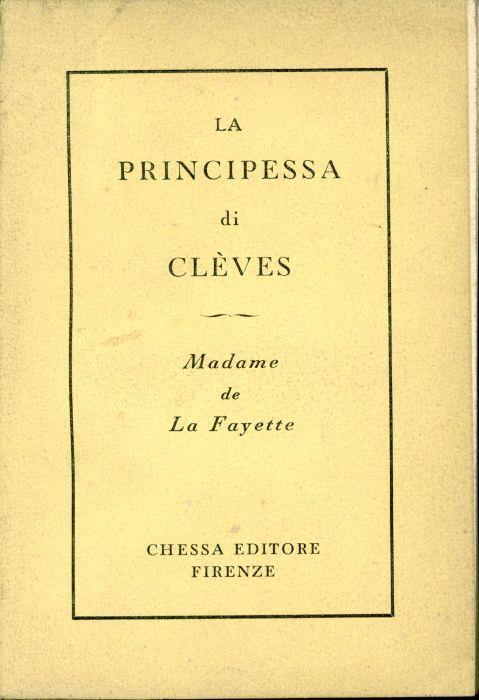 La principessa di Cleves - Marie-Madeleine de Lafayette - copertina