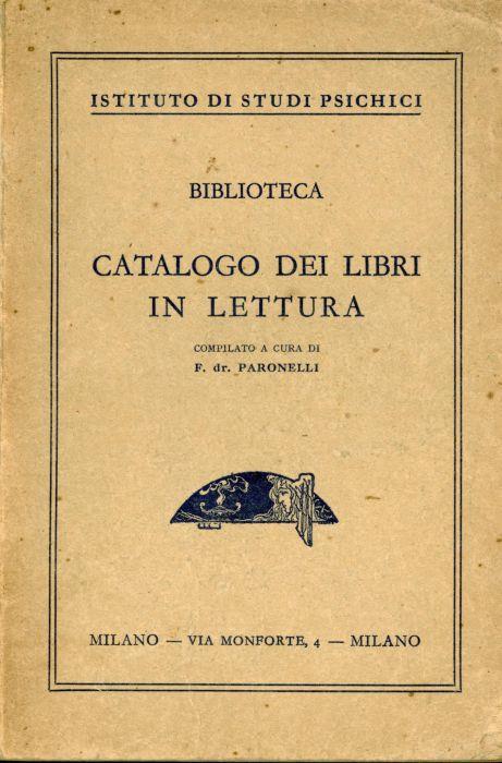 Istituto di studi psichici. Catalogo dei libri di lettura - copertina