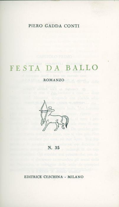 Festa da ballo - Piero Gadda Conti - copertina