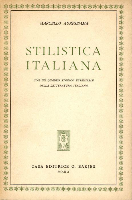 Stilistica italiana - Marcello Aurigemma - copertina