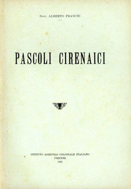 Pascoli cirenaici - Alberto Franchi - copertina