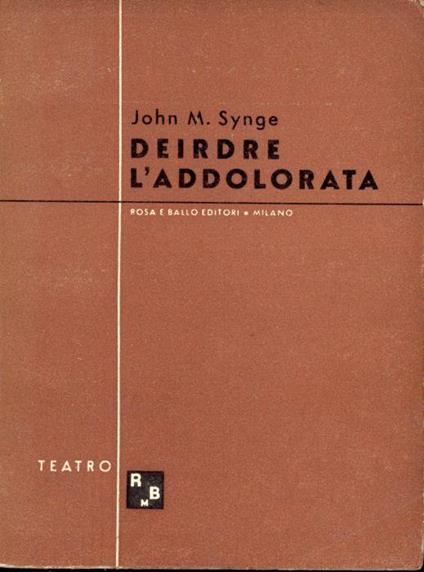 Deirdre l'addolorata - John M. Synge - copertina