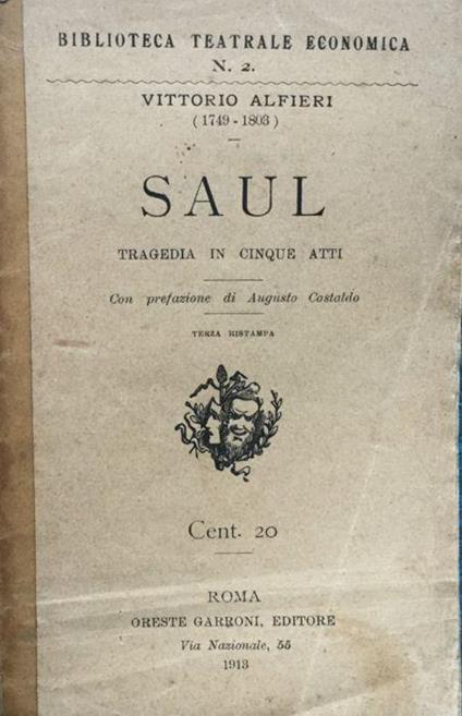 Saul - Vittorio Alfieri - copertina