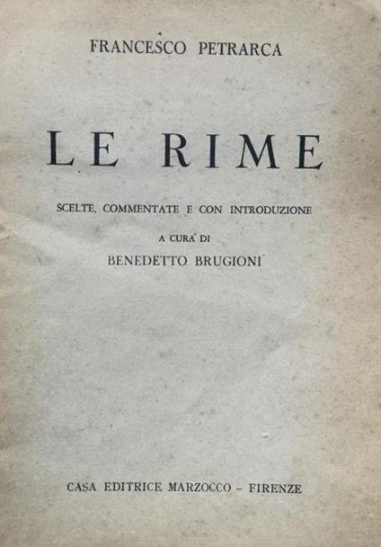 Le rime - Francesco Petrarca - copertina