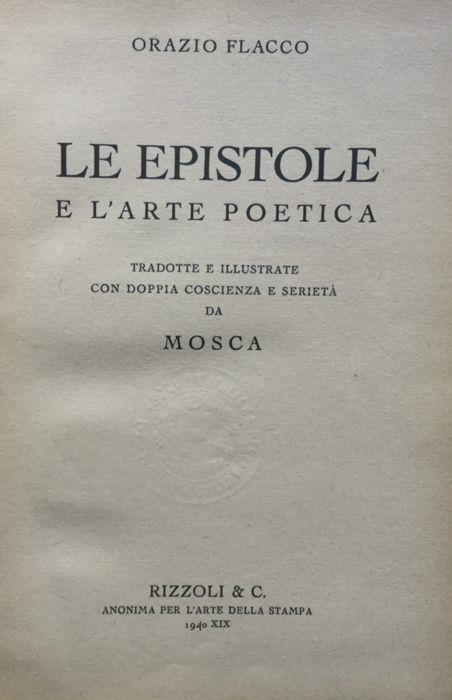 Le Epistole e l'arte poetica - Q. Flacco Orazio - copertina