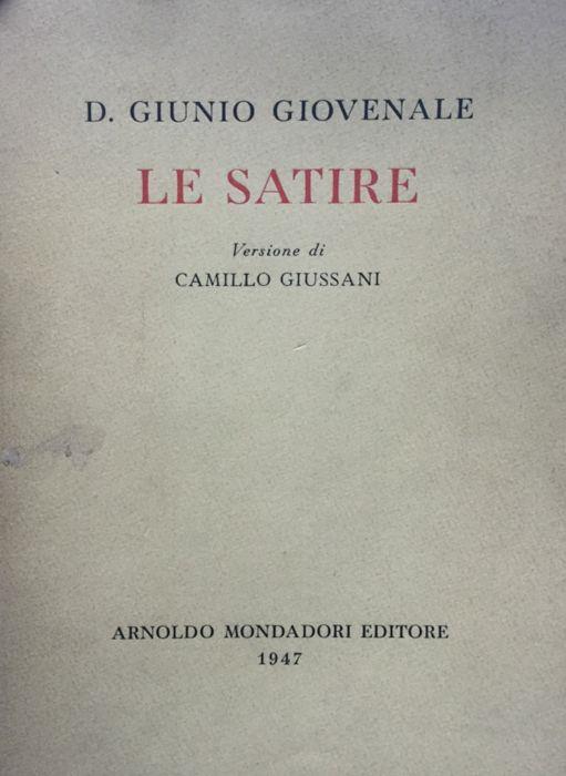 Le Satire - D. Giunio Giovenale - copertina