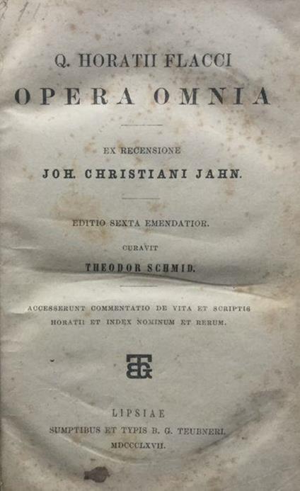 Opera omnia - Q. Flacco Orazio - copertina