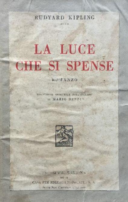 La luce che si spense - Rudyard Kipling - copertina