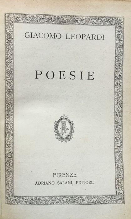 Poesie - Giacomo Leopardi - copertina