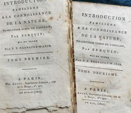 Introduction familiere a la connoissance de la nature - copertina
