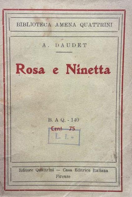 Rosa e Ninetta - Alphonse Daudet - copertina