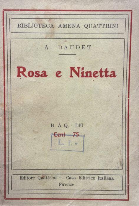 Rosa e Ninetta - Alphonse Daudet - copertina