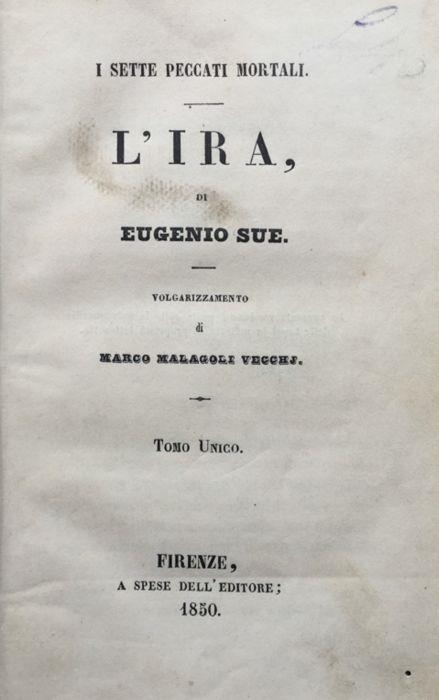 I sette peccati mortali. L'ira - Eugéne Sue - copertina