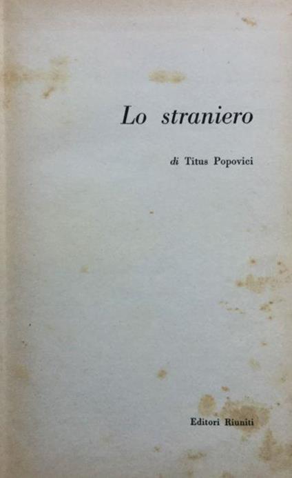 Lo straniero - copertina