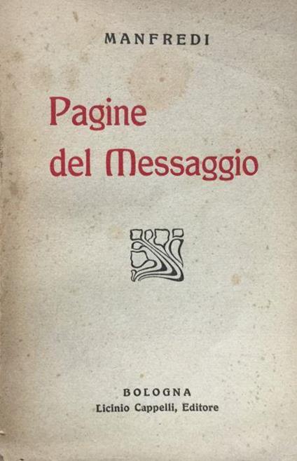 Pagine del Messaggio - Antonio Manfredi - copertina