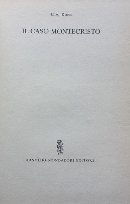 Il caso Montecristo - Enzo Russo - copertina