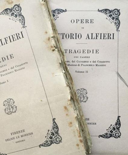 Tragedie. Coi pareri del Casalbigi e del Cesarotti. 2 volumi - Vittorio Alfieri - copertina
