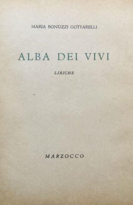 Alba dei vivi. Liriche - copertina