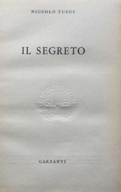 Il segreto - Niccolò Tucci - copertina