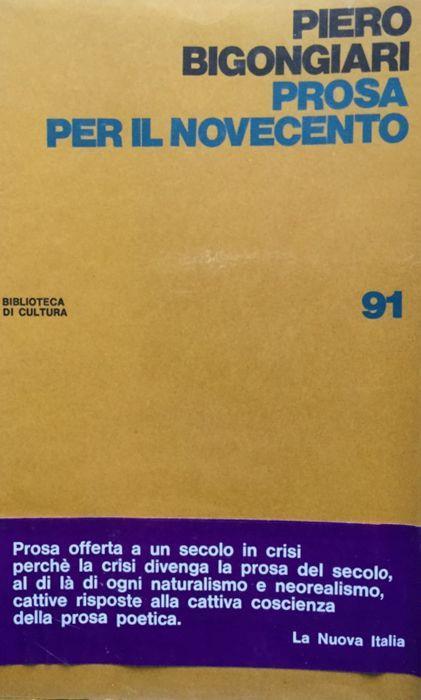 Prosa per il Novecento - Piero Bigongiari - copertina
