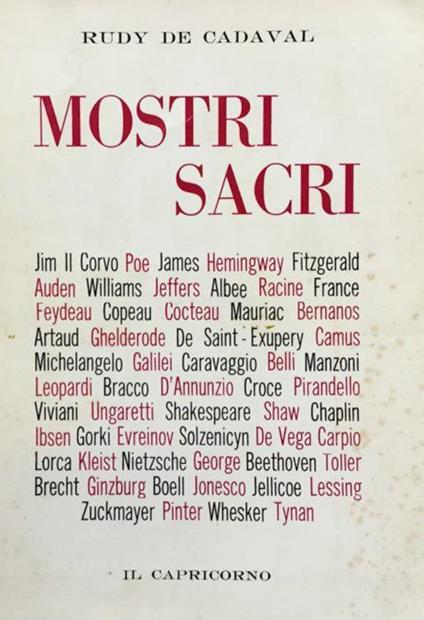 Mostri sacri - Rudy de Cadaval - copertina