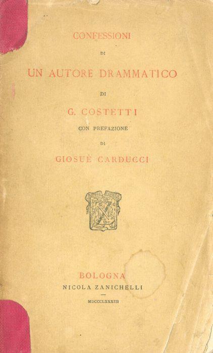 Confessioni di un autore drammatico - Giuseppe Costetti - copertina