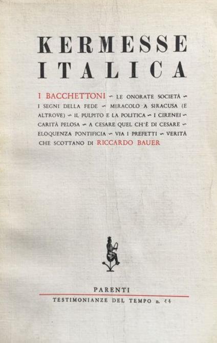 Kermesse italica. 'I bacchettoni - Riccardo Bauer - copertina