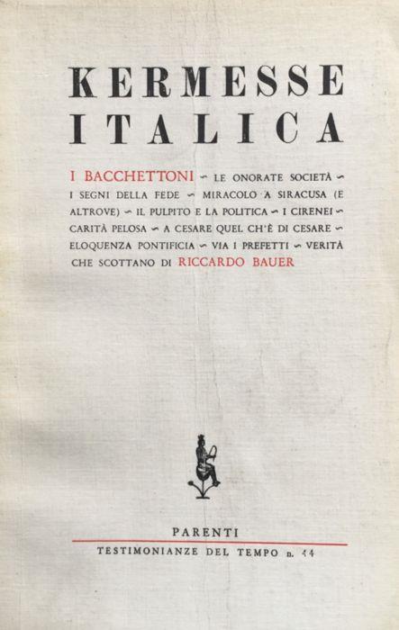 Kermesse italica. 'I bacchettoni - Riccardo Bauer - copertina