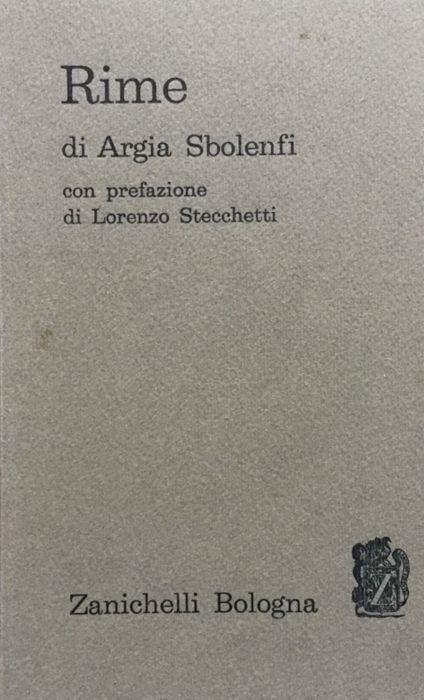 Rime - Argia Sbolenfi - copertina