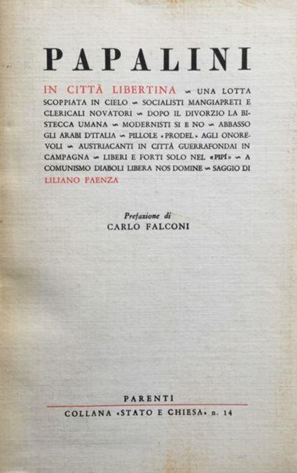 Papalini in città libertina - Liliano Faenza - copertina