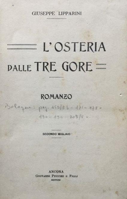L' Osteria dalle Tre Gore - Giuseppe Lipparini - copertina