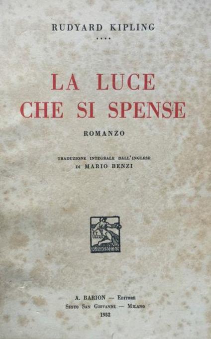 La luce che si spense - Rudyard Kipling - copertina