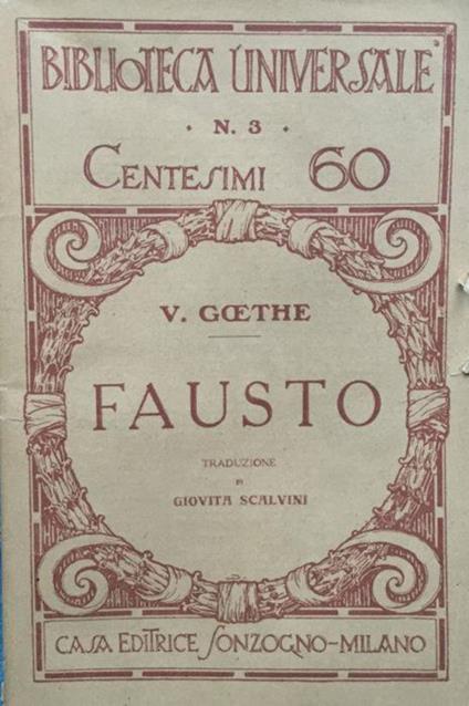 Fausto - Johann Wolfgang Goethe - copertina