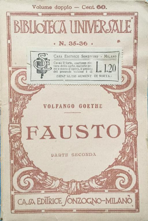 Fausto - Johann Wolfgang Goethe - copertina
