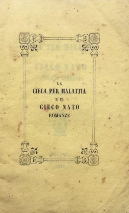La cieca per malattia e il cieco nato. Piccola strenna per l'anno 1850 - copertina