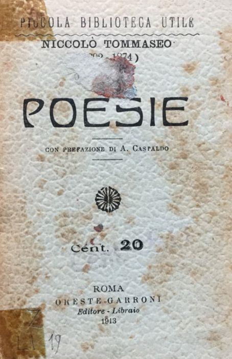 Poesie - Niccolò Tommaseo - copertina