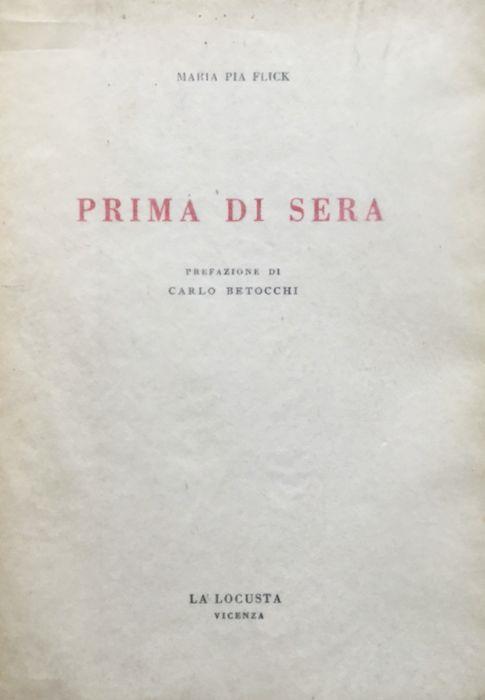 Prima di sera - Maria Pia Flick - copertina