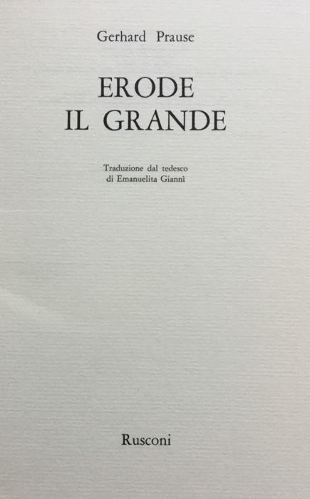 Erode il Grande - Gerhard Prause - copertina