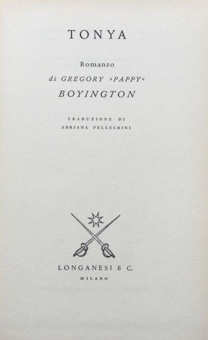 Tonya - Gregory Boyington - copertina